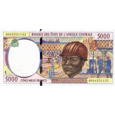 P404Lf Gabon - 5000 Francs Year 2000